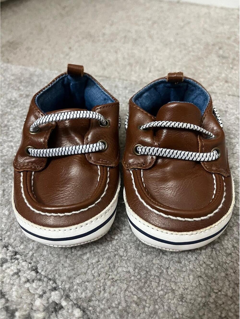 Carter’s Baby Boat Shoes 6-9M Brown Faux Leather